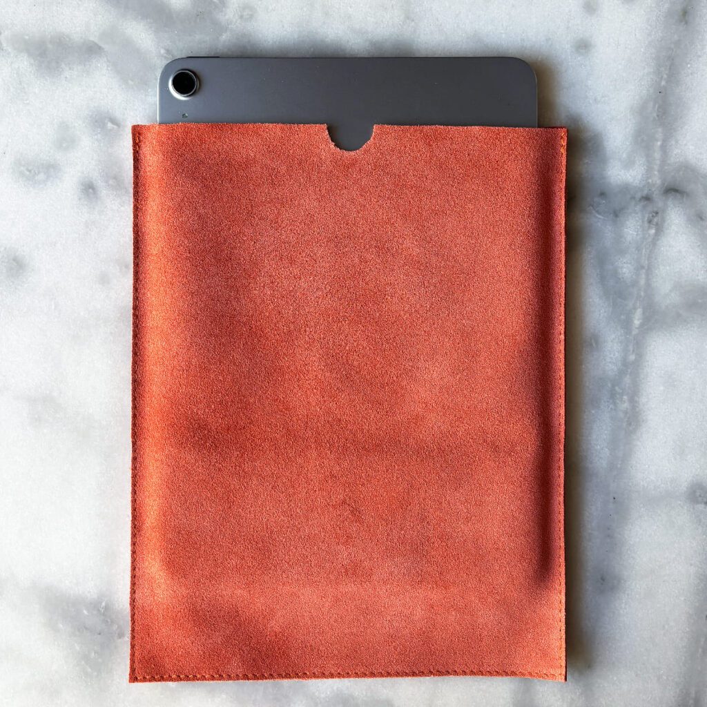 Custodia iPad in pelle scamosciata